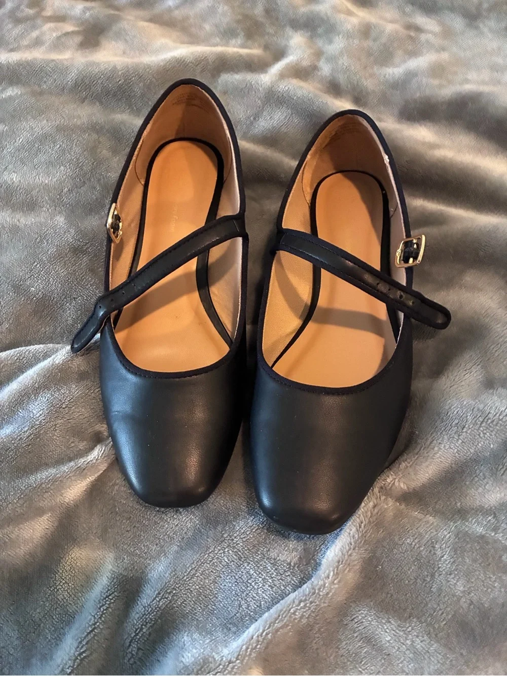 Classic Black Leather Mary Jane Ballet Flats